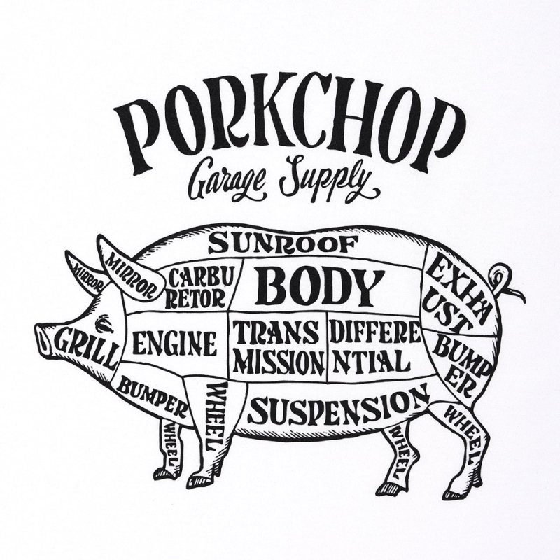 画像3: PORKCHOP/PORK FRONT TEE 25（WHITE）［ポークフロントT-25春夏］