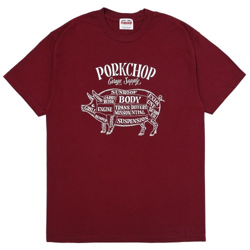 他の写真1: PORKCHOP/PORK FRONT TEE 25（BURGUNDY）［ポークフロントT-25春夏］