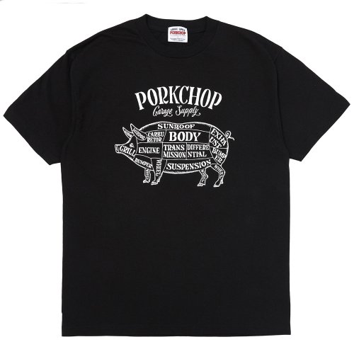 他の写真1: PORKCHOP/PORK FRONT TEE 25（BLACK）［ポークフロントT-25春夏］