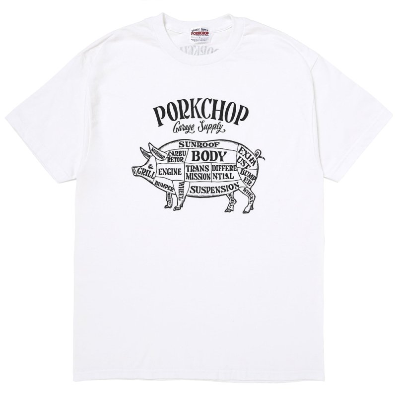 画像1: PORKCHOP/PORK FRONT TEE 25（WHITE）［ポークフロントT-25春夏］