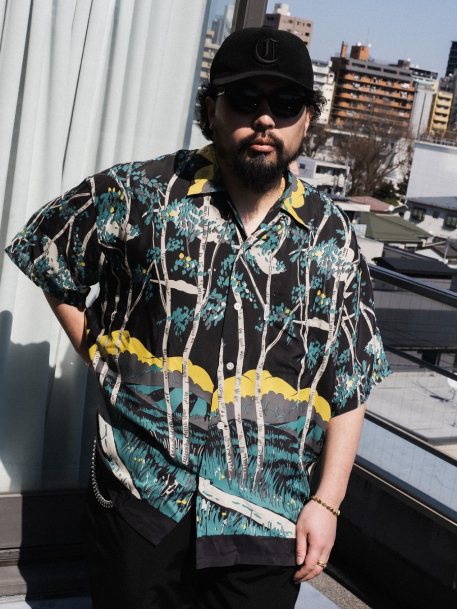 画像6: COOTIE PRODUCTIONS/Rayon Open Collar S/S Shirts（Black）［レーヨンオープンカラーシャツ-25春夏］ (6)