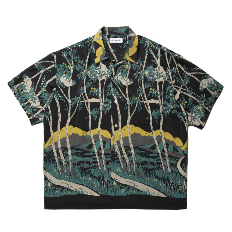 画像1: COOTIE PRODUCTIONS/Rayon Open Collar S/S Shirts（Black）［レーヨンオープンカラーシャツ-25春夏］