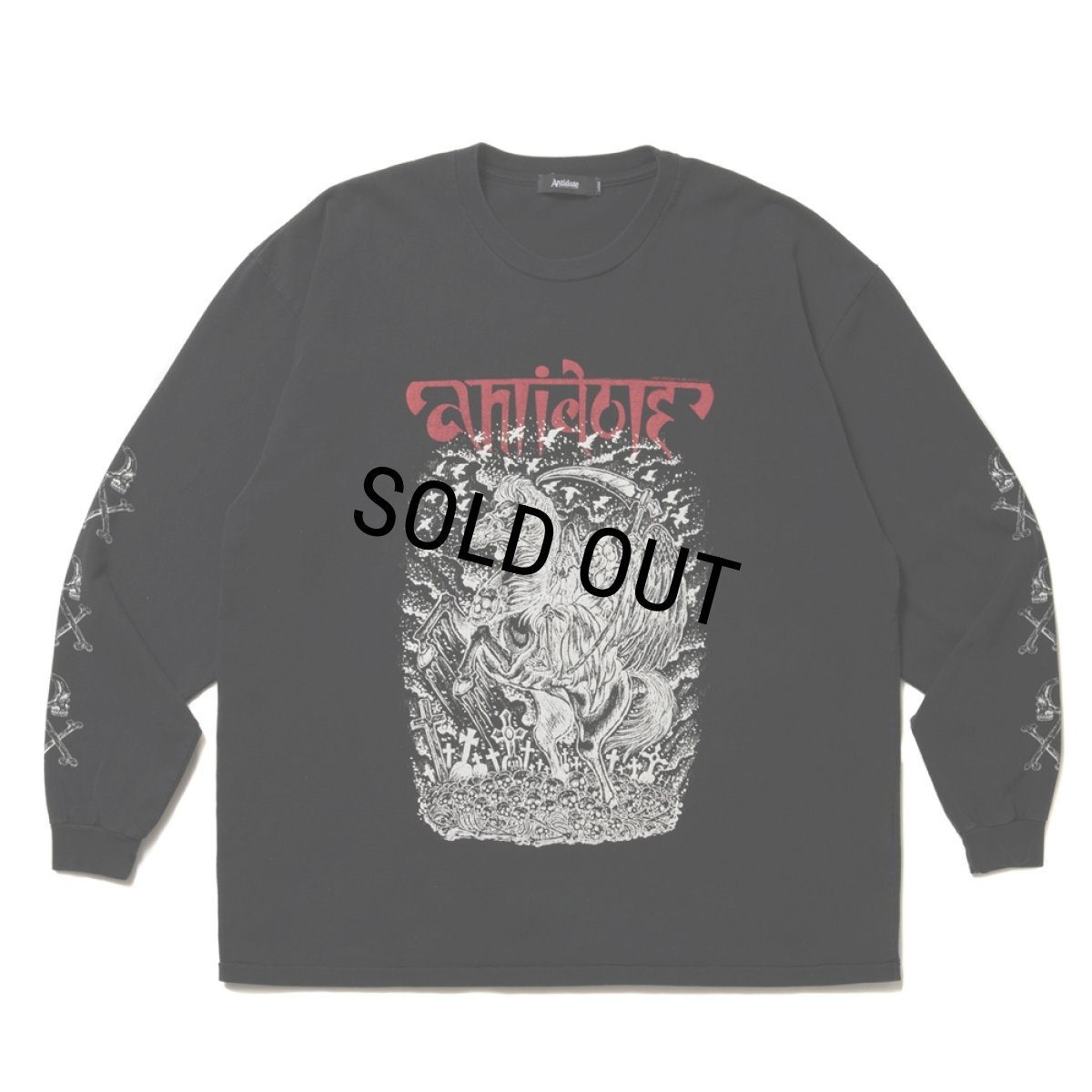 画像1: ANTIDOTE BUYERS CLUB/Fade Wash L/S Tee（Grim Reaper）（Black） (1)