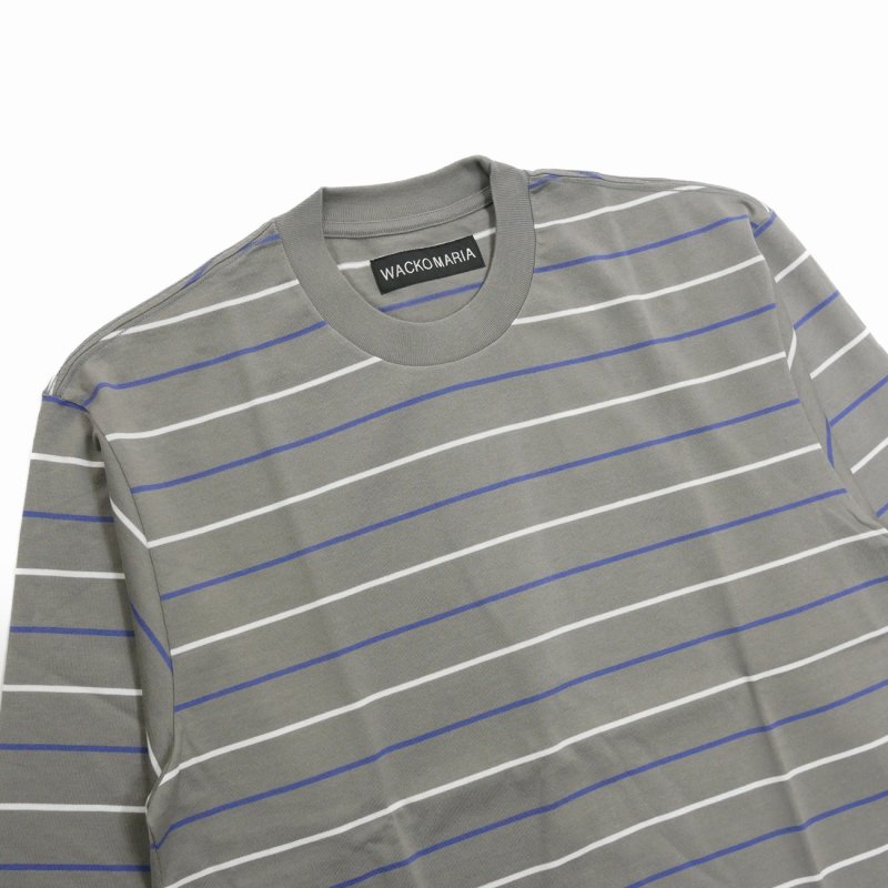 画像2: WACKO MARIA/STRIPED LONG SLEEVE T-SHIRT（GRAY）［ストライプ長袖T-25秋冬］