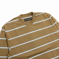 画像2: WACKO MARIA/STRIPED LONG SLEEVE T-SHIRT（BROWN）［ストライプ長袖T-25秋冬］ (2)