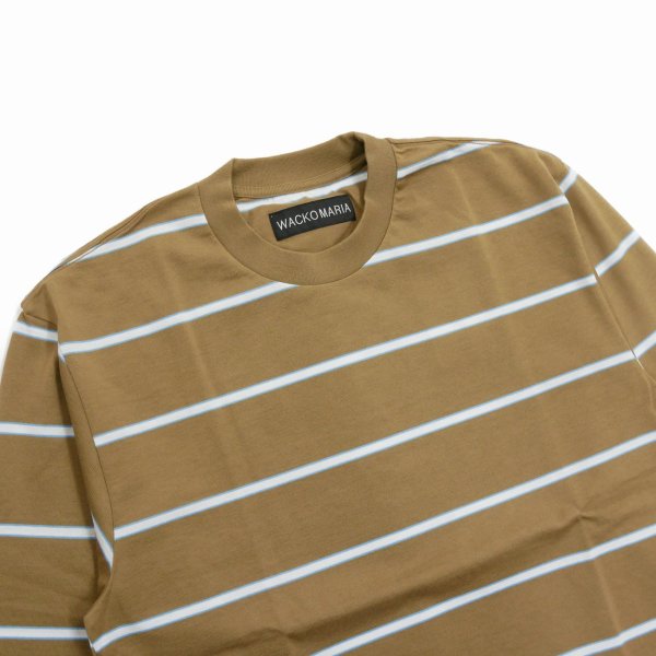 画像2: WACKO MARIA/STRIPED LONG SLEEVE T-SHIRT（BROWN）［ストライプ長袖T-25秋冬］
