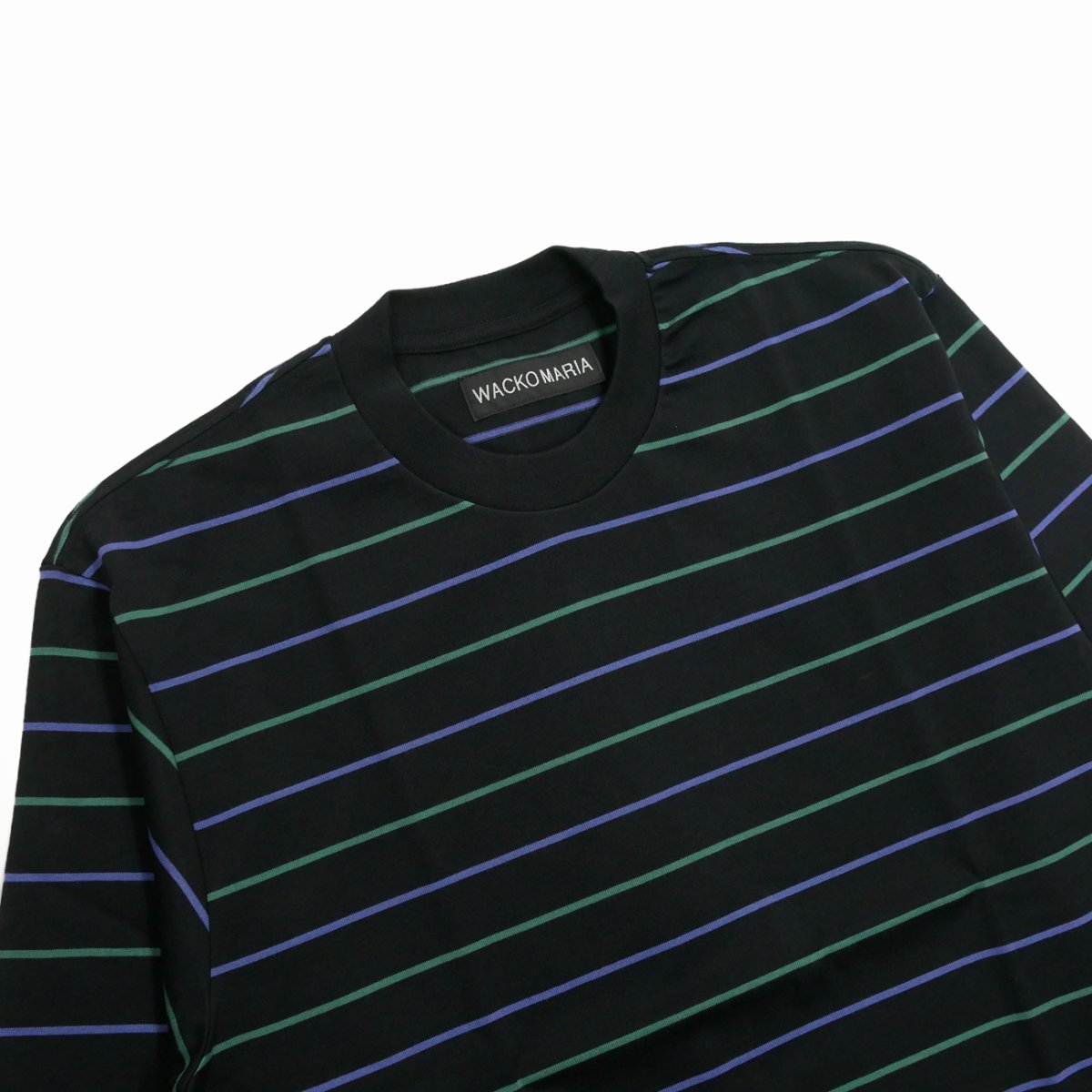 画像2: WACKO MARIA/STRIPED LONG SLEEVE T-SHIRT（BLACK）［ストライプ長袖T-25秋冬］ (2)