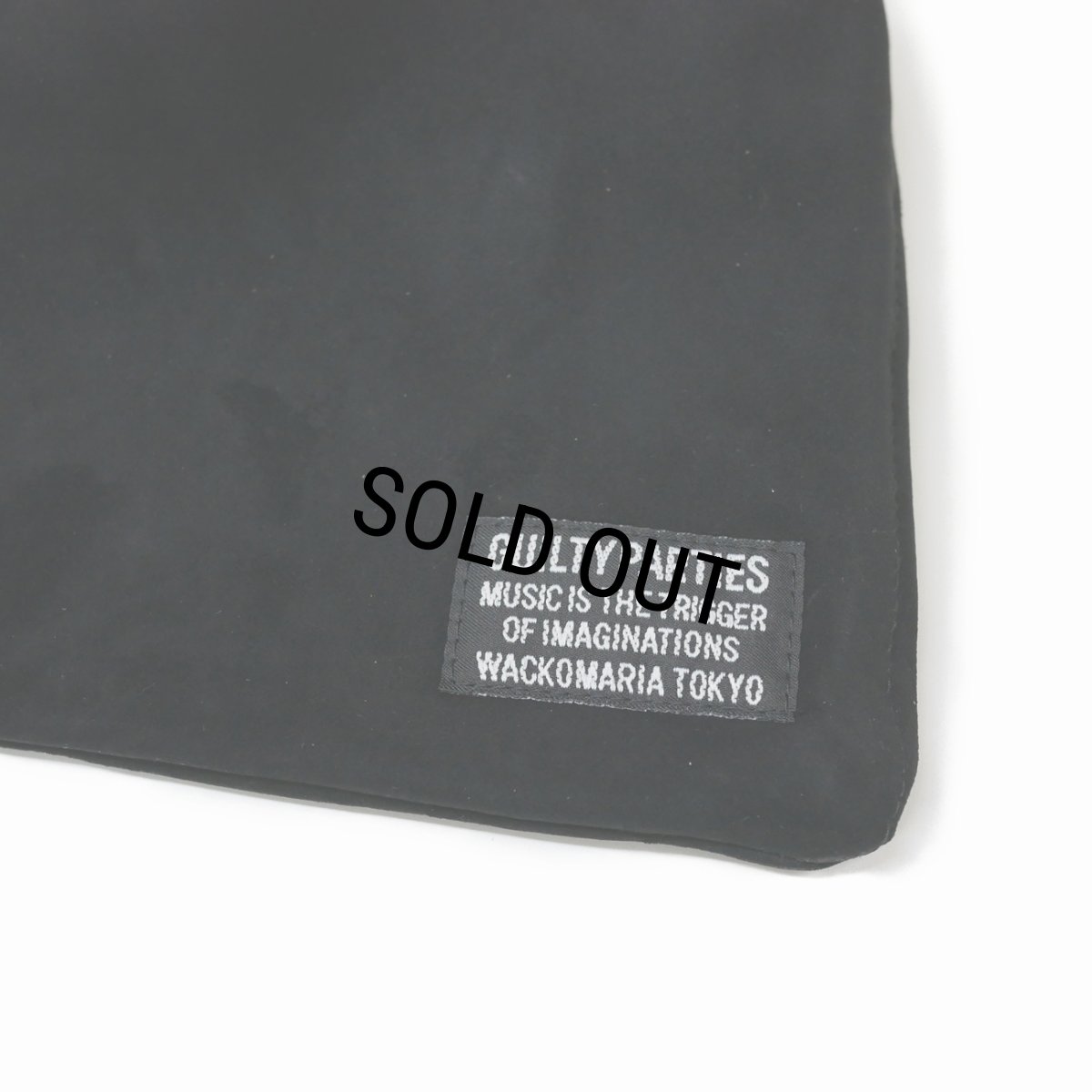 画像2: WACKO MARIA/SHEEP SUEDE LEATHER DRAWSTRING BAG（BLACK）［スウェードドローストリングバッグ-25秋冬］ (2)