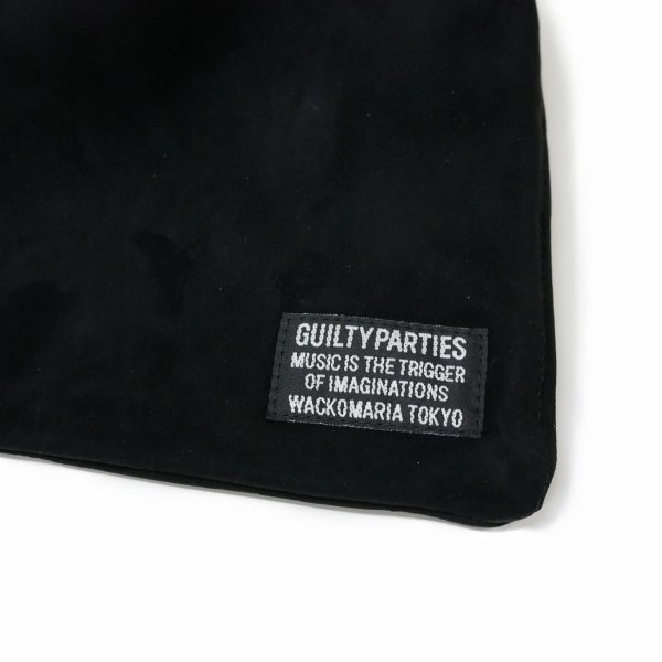 画像2: WACKO MARIA/SUEDE LEATHER DRAWSTRING BAG（BLACK）［スウェードレザードローストリングバッグ-25秋冬］