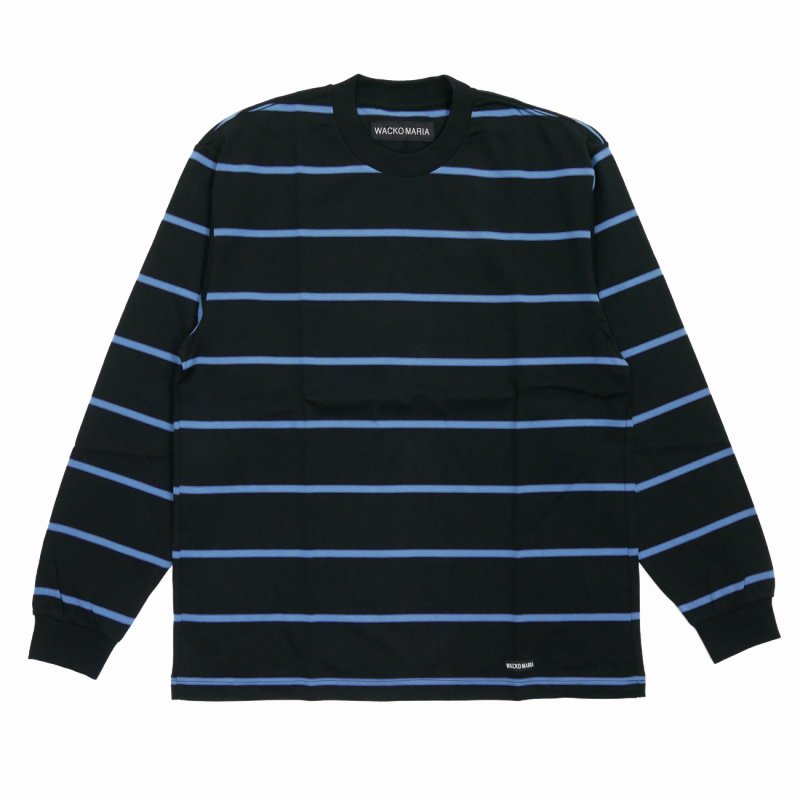 画像1: WACKO MARIA/STRIPED LONG SLEEVE T-SHIRT（BLACK）［ストライプ長袖T-25秋冬］