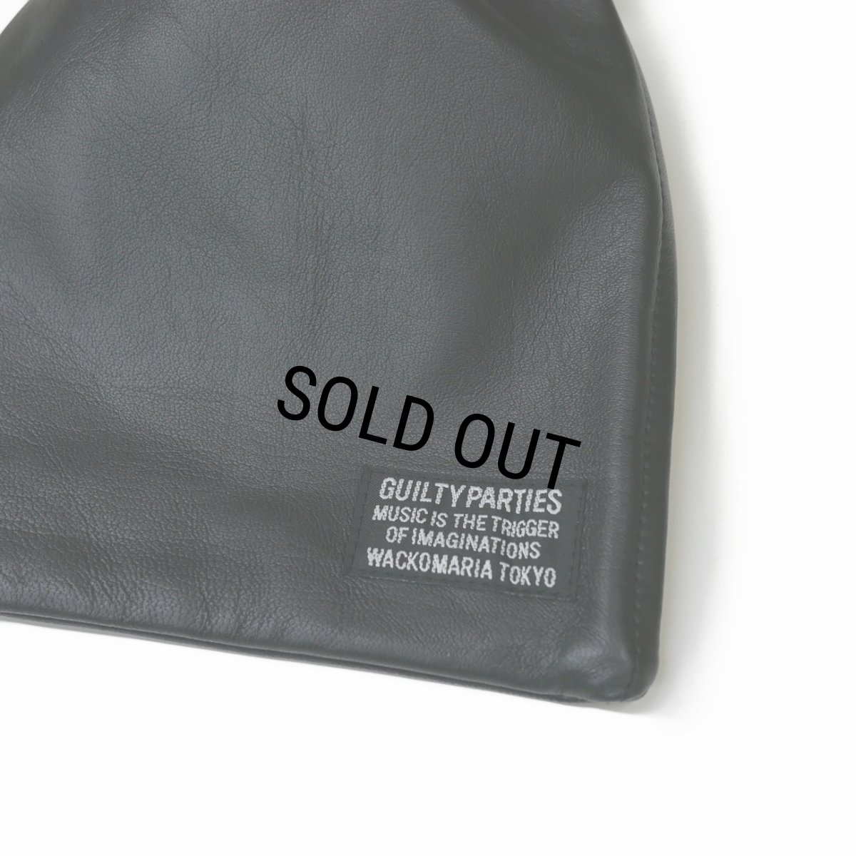 画像2: WACKO MARIA/SHEEP LEATHER DRAWSTRING BAG（BLACK）［レザードローストリングバッグ-25秋冬］ (2)