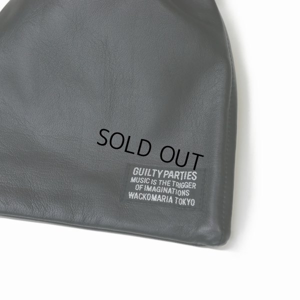 画像2: WACKO MARIA/LEATHER DRAWSTRING BAG（BLACK）［レザードローストリングバッグ-25秋冬］