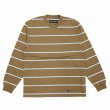 WACKO MARIA/STRIPED LONG SLEEVE T-SHIRT（BROWN）［ストライプ長袖T