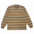 WACKO MARIA/STRIPED LONG SLEEVE T-SHIRT（BROWN）［ストライプ長袖T-25秋冬］