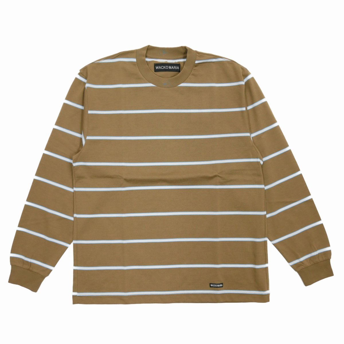 画像1: WACKO MARIA/STRIPED LONG SLEEVE T-SHIRT（BROWN）［ストライプ長袖T-25秋冬］ (1)