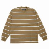 WACKO MARIA/STRIPED LONG SLEEVE T-SHIRT（BROWN）［ストライプ長袖T-25秋冬］