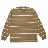 WACKO MARIA/STRIPED LONG SLEEVE T-SHIRT（BROWN）［ストライプ長袖T-25秋冬］