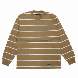 ギ*ィ様 WACKO MARIA 25FW ストライプ 長袖 Tシャツ WACKO MARIA/STRIPED LONG SLEEVE T-SHIRT（BROWN）［ストライプ長袖T