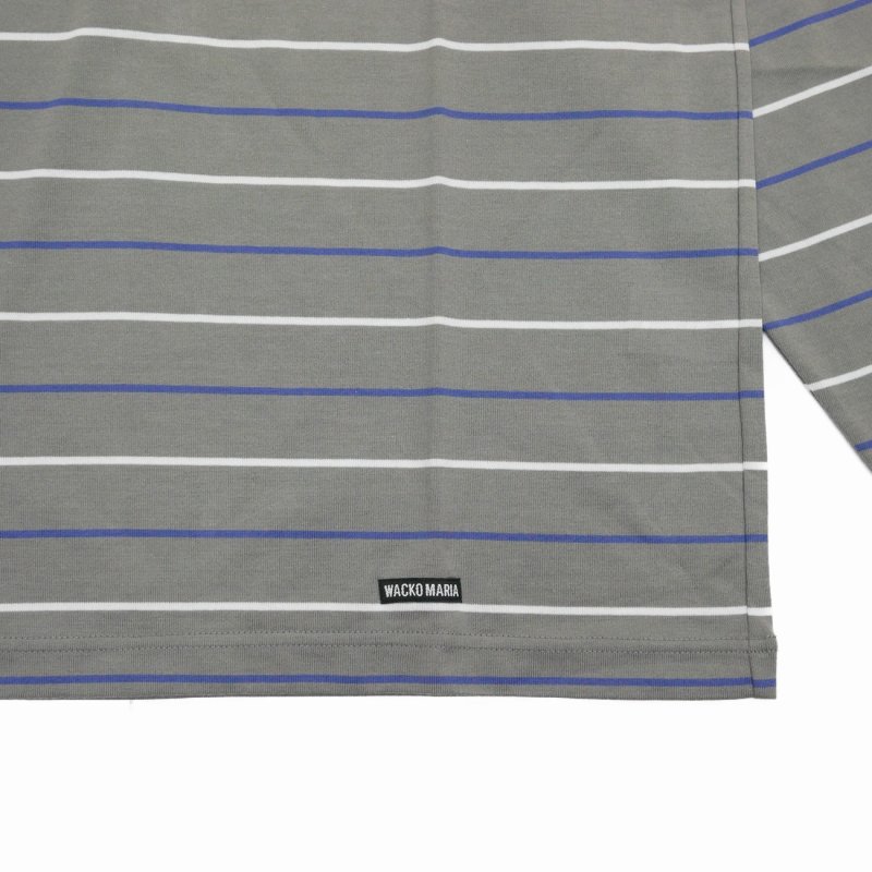 画像3: WACKO MARIA/STRIPED LONG SLEEVE T-SHIRT（GRAY）［ストライプ長袖T-25秋冬］