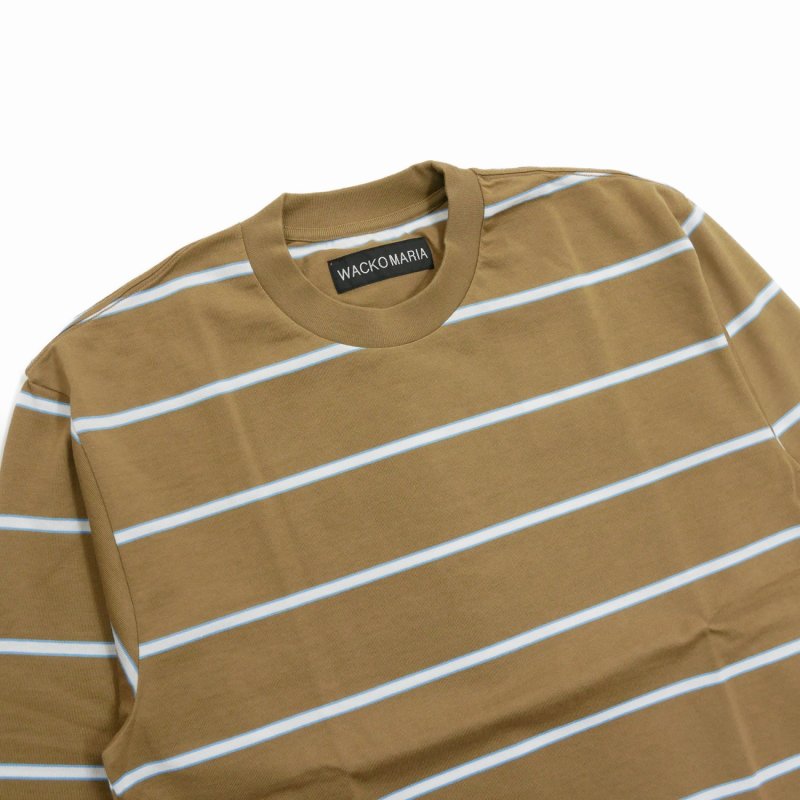 画像2: WACKO MARIA/STRIPED LONG SLEEVE T-SHIRT（BROWN）［ストライプ長袖T-25秋冬］