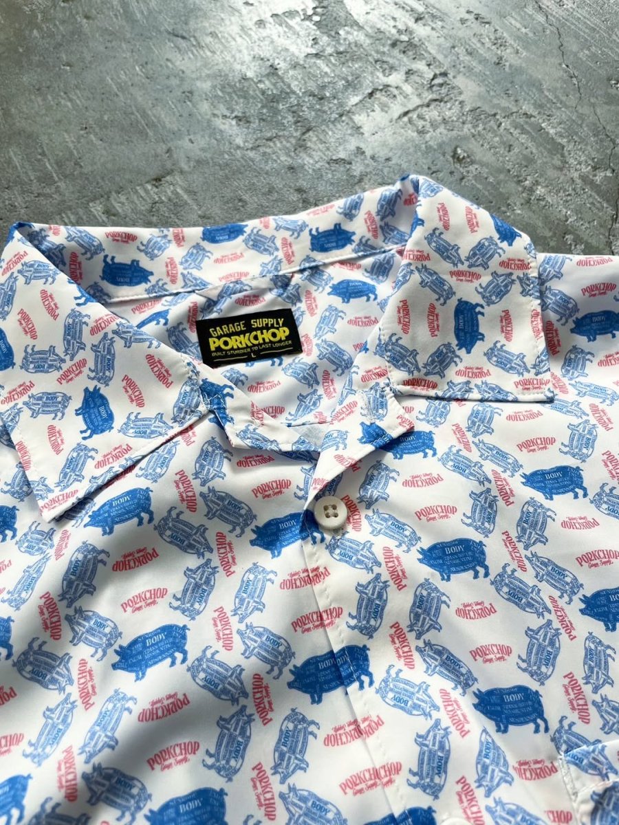 画像9: PORKCHOP/PORK AOP SHIRT（WHITE）［総柄シャツ-25春夏］ (9)