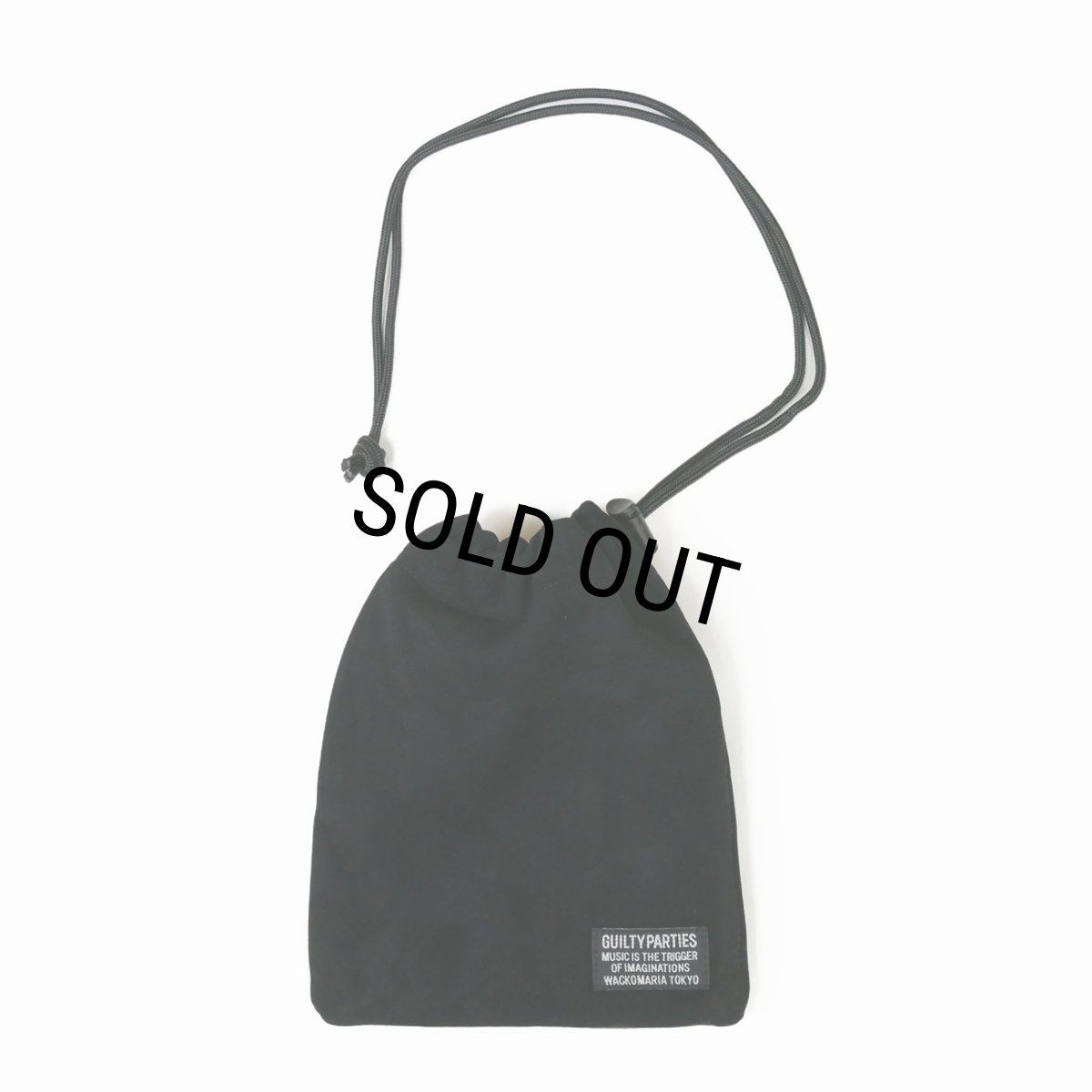 画像1: WACKO MARIA/SHEEP SUEDE LEATHER DRAWSTRING BAG（BLACK）［スウェードドローストリングバッグ-25秋冬］ (1)