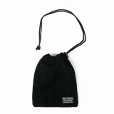 WACKO MARIA/SUEDE LEATHER DRAWSTRING BAG（BLACK）［スウェードレザードローストリングバッグ-25秋冬］