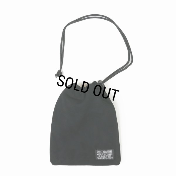 画像1: WACKO MARIA/SHEEP SUEDE LEATHER DRAWSTRING BAG（BLACK）［スウェードドローストリングバッグ-25秋冬］