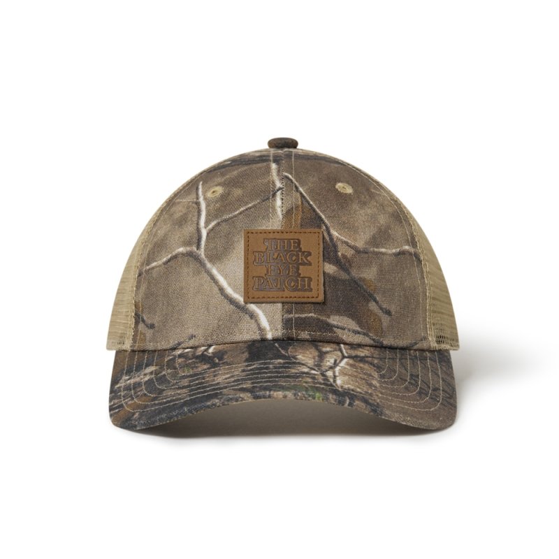 画像1: BlackEyePatch/LEATHER PATCHED REAL TREE MESH CAP（MULTI）