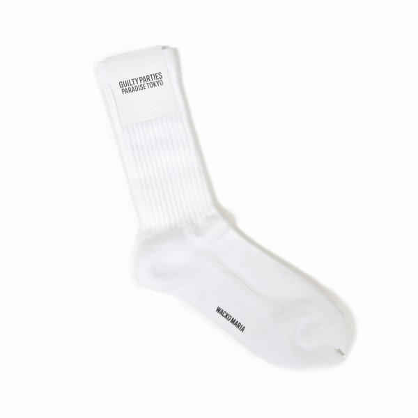 画像1: WACKO MARIA/SKATER SOCKS（WHITE）［スケーターソックス-25秋冬］