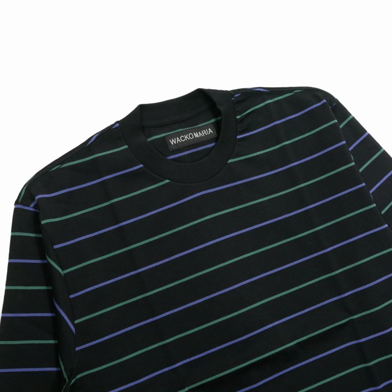 画像2: WACKO MARIA/STRIPED LONG SLEEVE T-SHIRT（BLACK）［ストライプ長袖T-25秋冬］