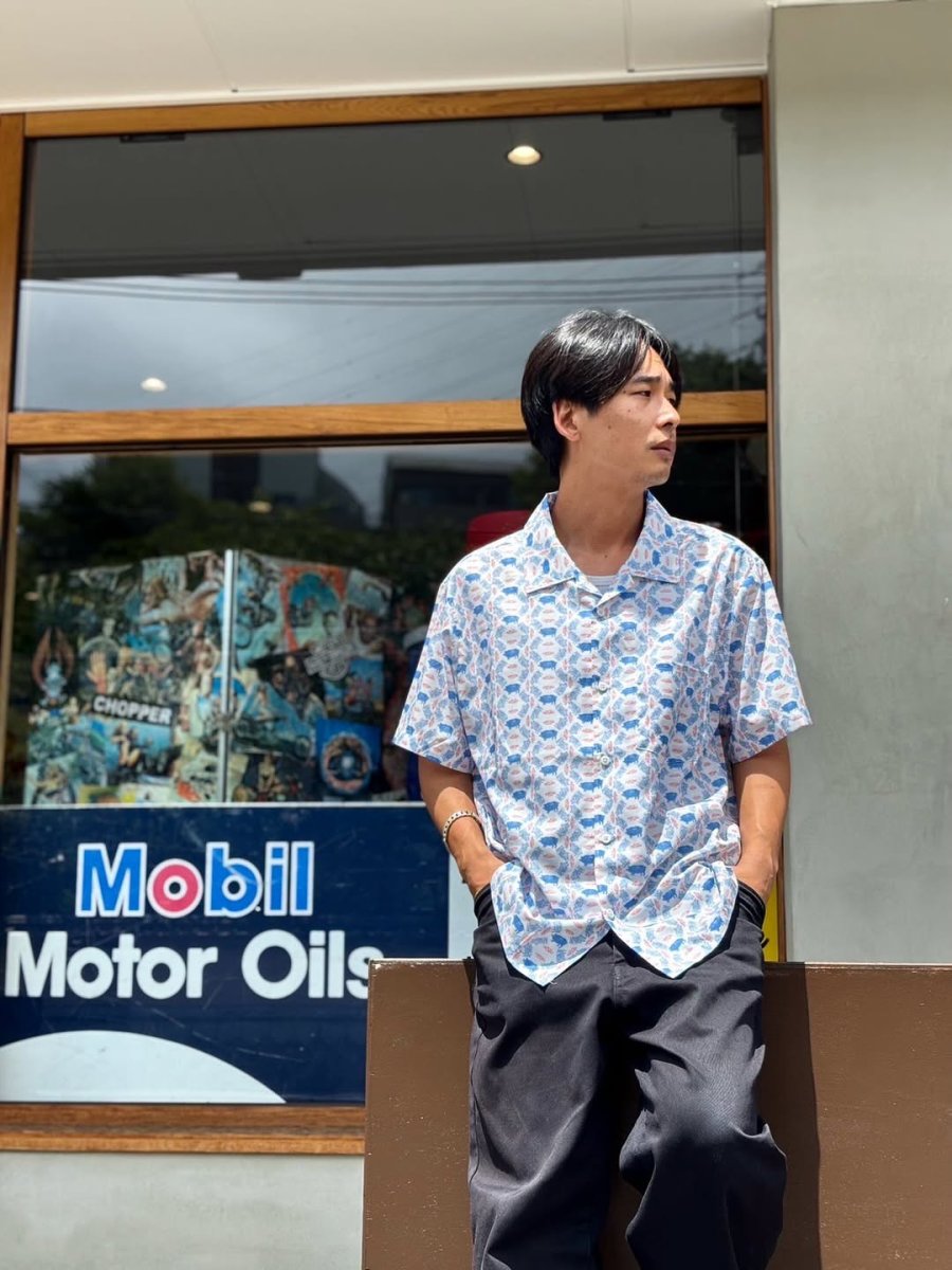 画像7: PORKCHOP/PORK AOP SHIRT（WHITE）［総柄シャツ-25春夏］ (7)