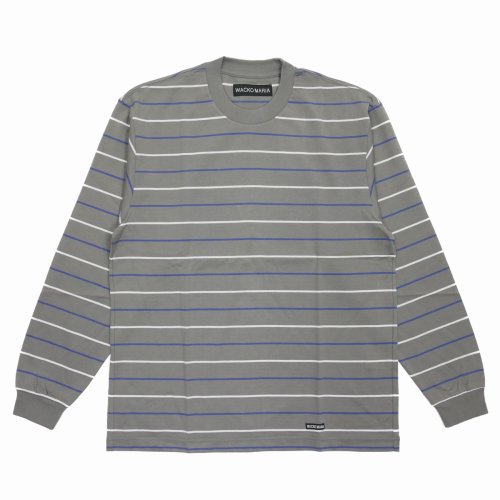 他の写真1: WACKO MARIA/STRIPED LONG SLEEVE T-SHIRT（GRAY）［ストライプ長袖T-25秋冬］