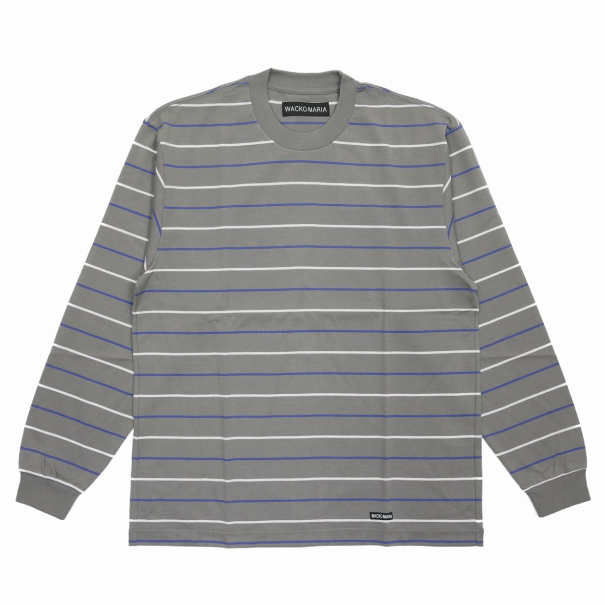画像1: WACKO MARIA/STRIPED LONG SLEEVE T-SHIRT（GRAY）［ストライプ長袖T-25秋冬］ (1)