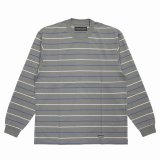 WACKO MARIA/STRIPED LONG SLEEVE T-SHIRT（GRAY）［ストライプ長袖T-25秋冬］