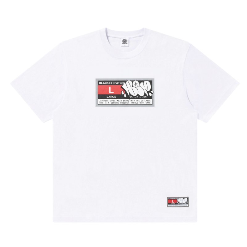 画像1: BlackEyePatch/BIG SPORTS TAG TEE(WHITE)