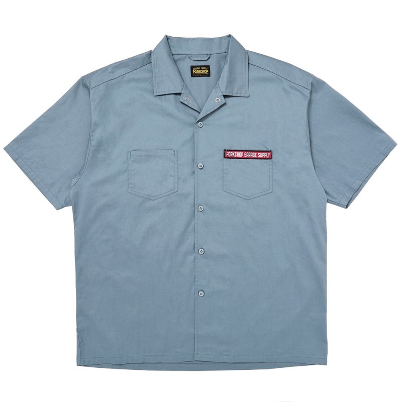 画像1: PORKCHOP/PCGS WORK SHIRT（BLUE GRAY）［ワークシャツ-25春夏］
