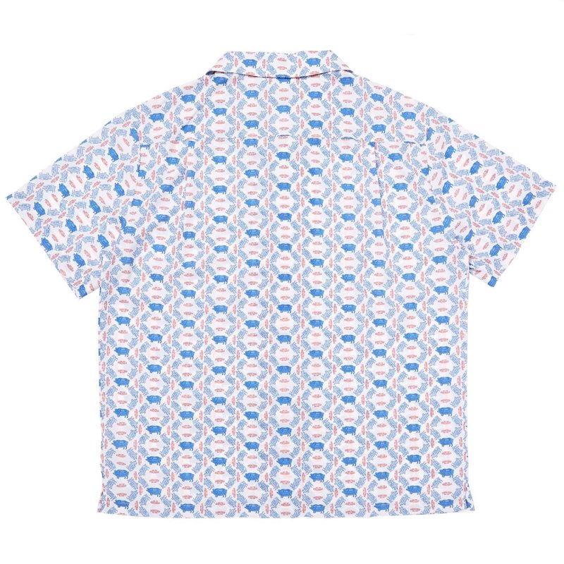 画像2: PORKCHOP/PORK AOP SHIRT（WHITE）［総柄シャツ-25春夏］