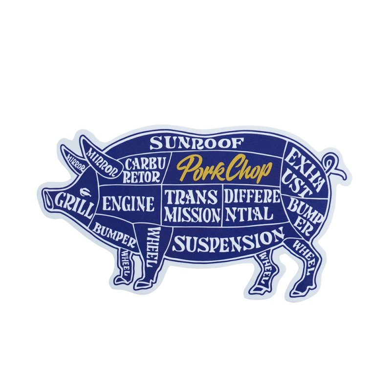 画像1: PORKCHOP/PORK STICKER（BLUE）［ポークステッカー-25春夏］