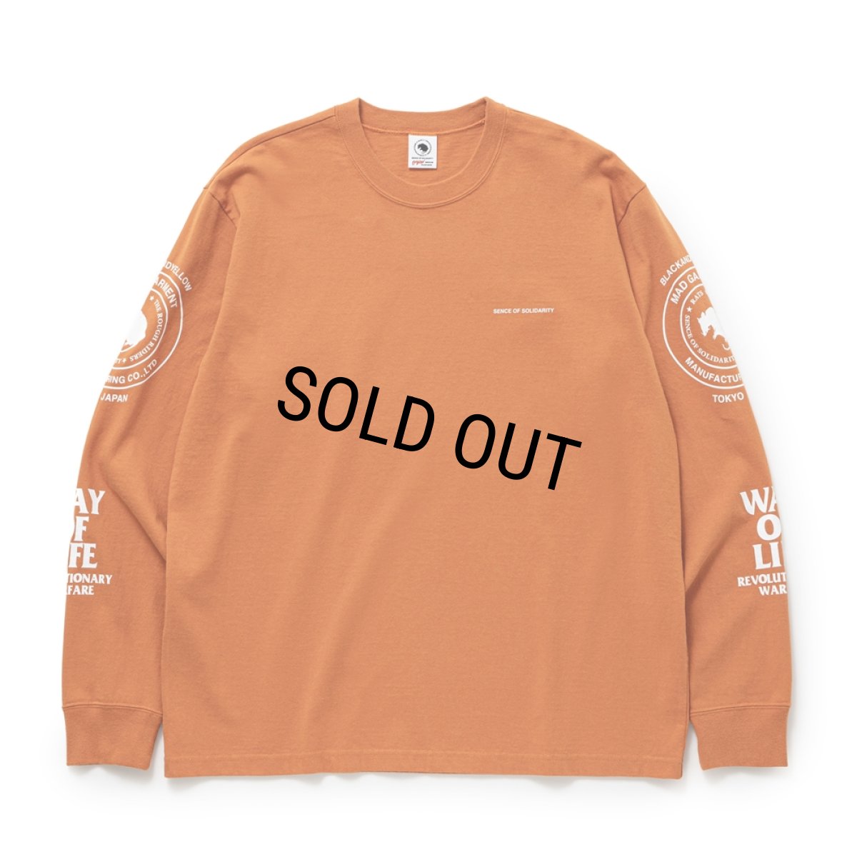 画像1: RATS/TWO WHEEL L/S TEE（ORANGE）［ツーホイール長袖T-25秋冬］ (1)