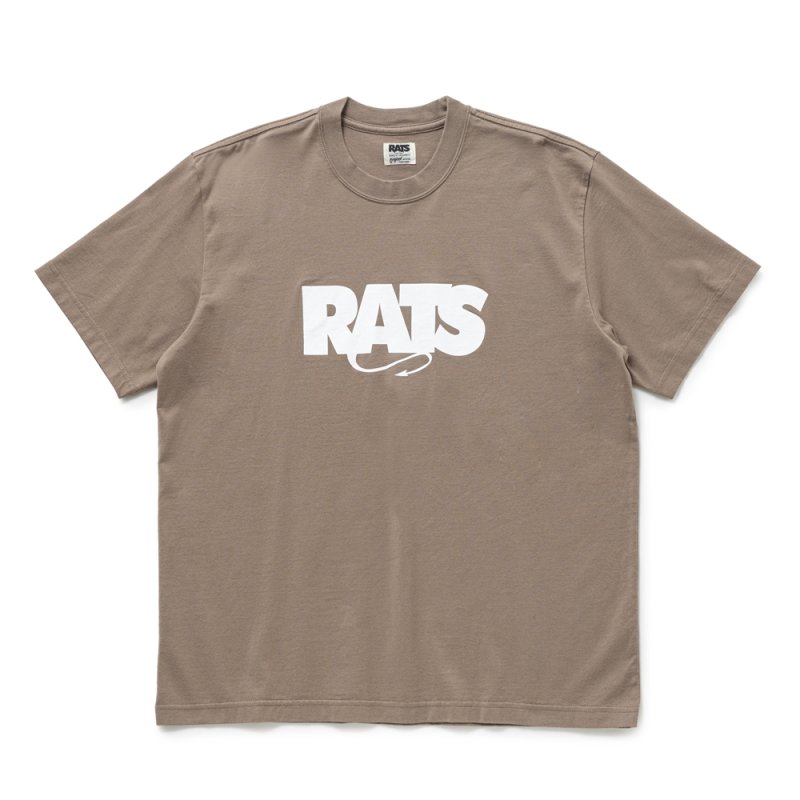 画像1: RATS/BOX LOGO TEE（KHAKI）［ボックスロゴT-25秋冬］