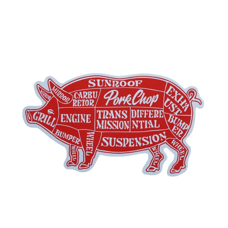 画像1: PORKCHOP/PORK STICKER（RED）［ポークステッカー-25春夏］