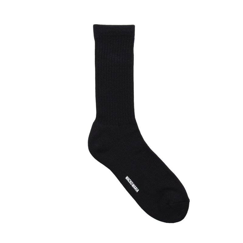 画像1: WACKO MARIA/SPORTS SOCKS（BLACK）［スポーツソックス-25秋冬］