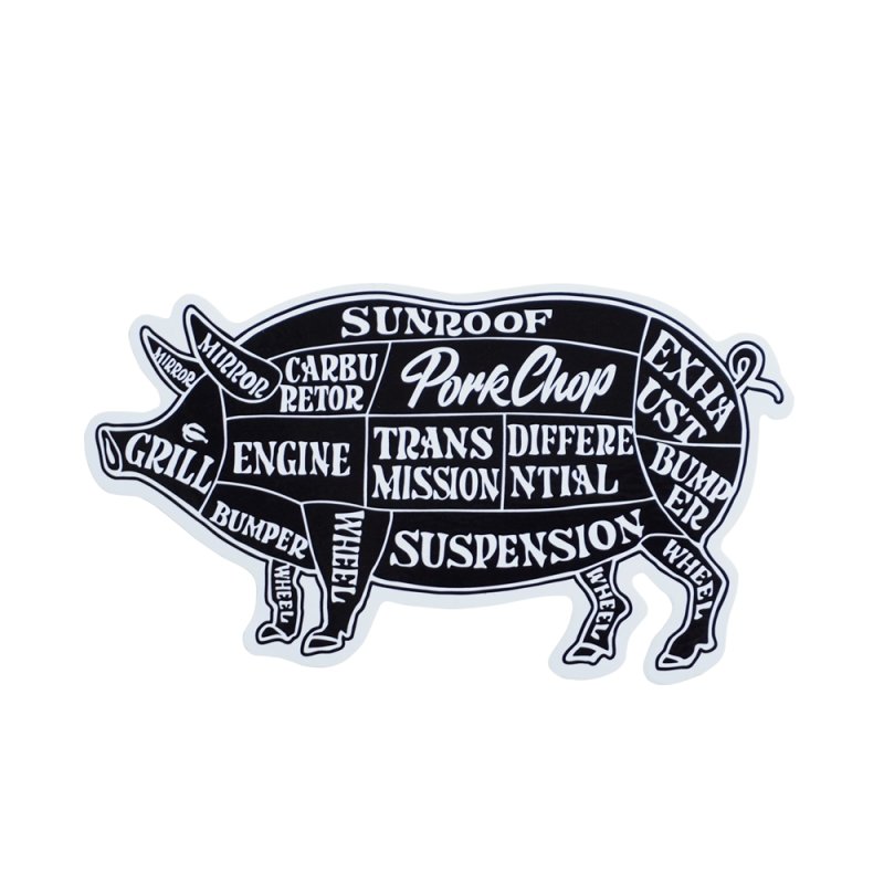 画像1: PORKCHOP/PORK STICKER（BLACK）［ポークステッカー-25春夏］