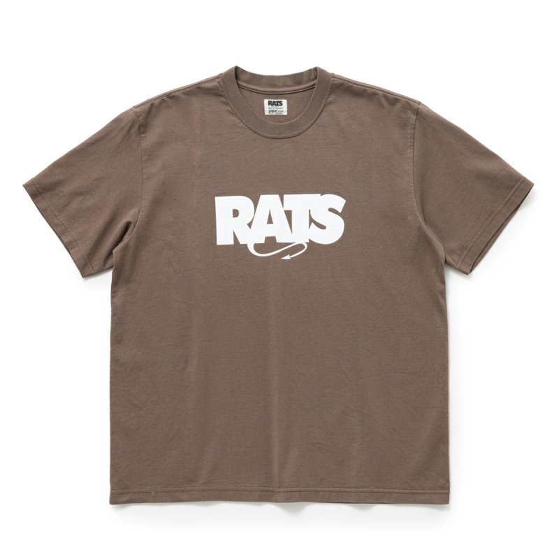 画像1: RATS/BOX LOGO TEE（BROWN）［ボックスロゴT-25秋冬］