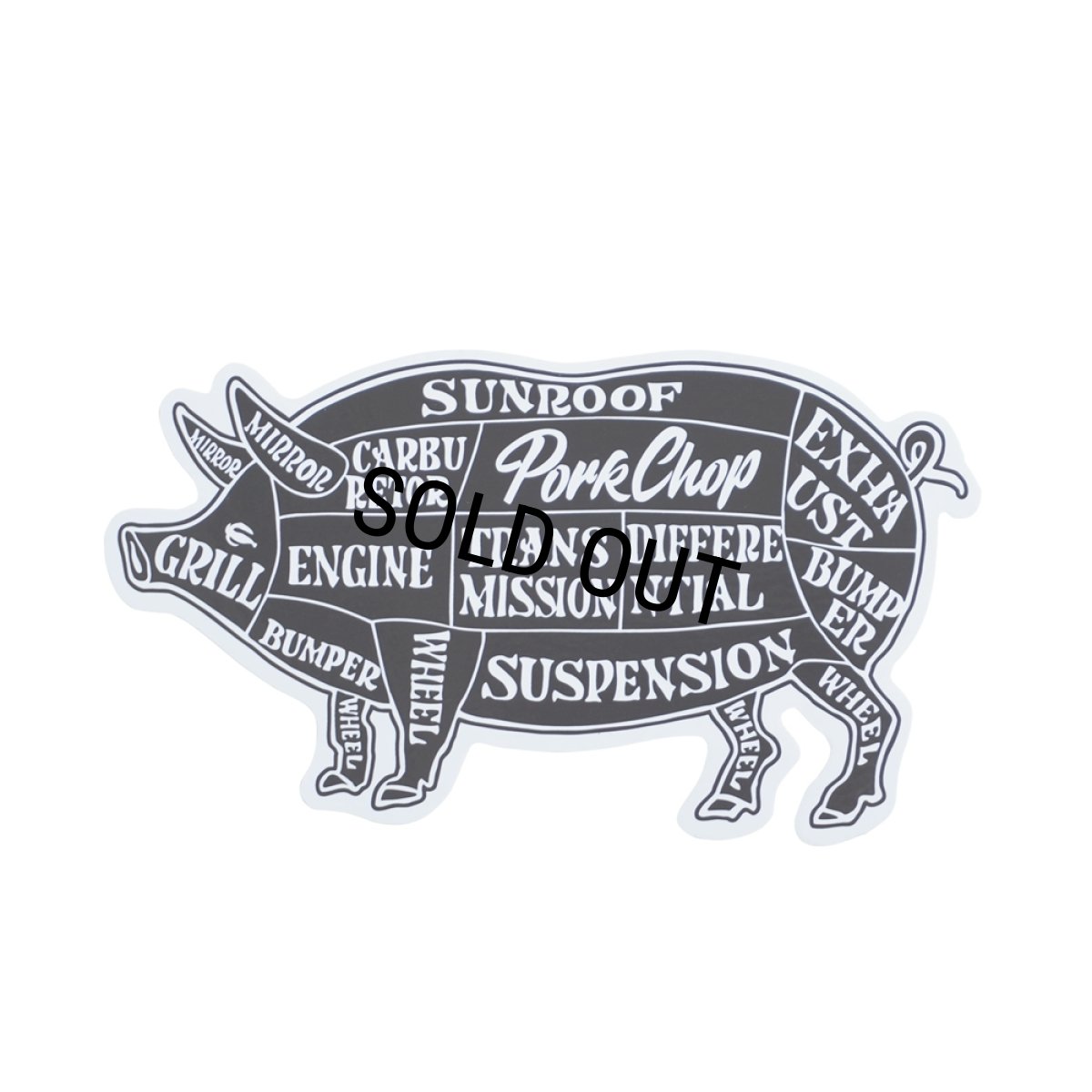 画像1: PORKCHOP/PORK STICKER（BLACK）［ポークステッカー-25春夏］ (1)