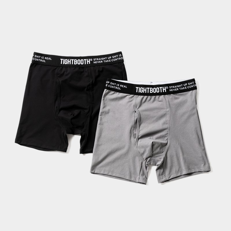 画像1: TIGHTBOOTH/DRY BOXER BRIEF（Black/Grey）［ドライボクサーブリーフ2枚入り-25春夏］