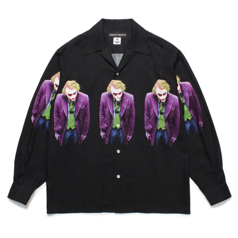 画像1: WACKO MARIA/THE DARK KNIGHT TRILOGY / HAWAIIAN SHIRT（BLACK）［ハワイアンシャツ-25秋冬］