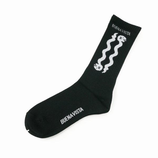 画像1: BUENA VISTA/SNAKE SOCKS（BLACK）［ソックス-25秋冬］