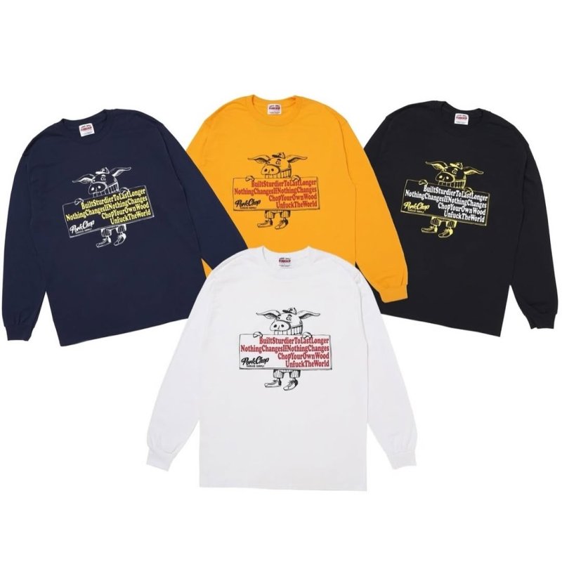 画像3: PORKCHOP/SLOGAN L/S TEE（WHITE）［スローガン長袖T-25秋冬］